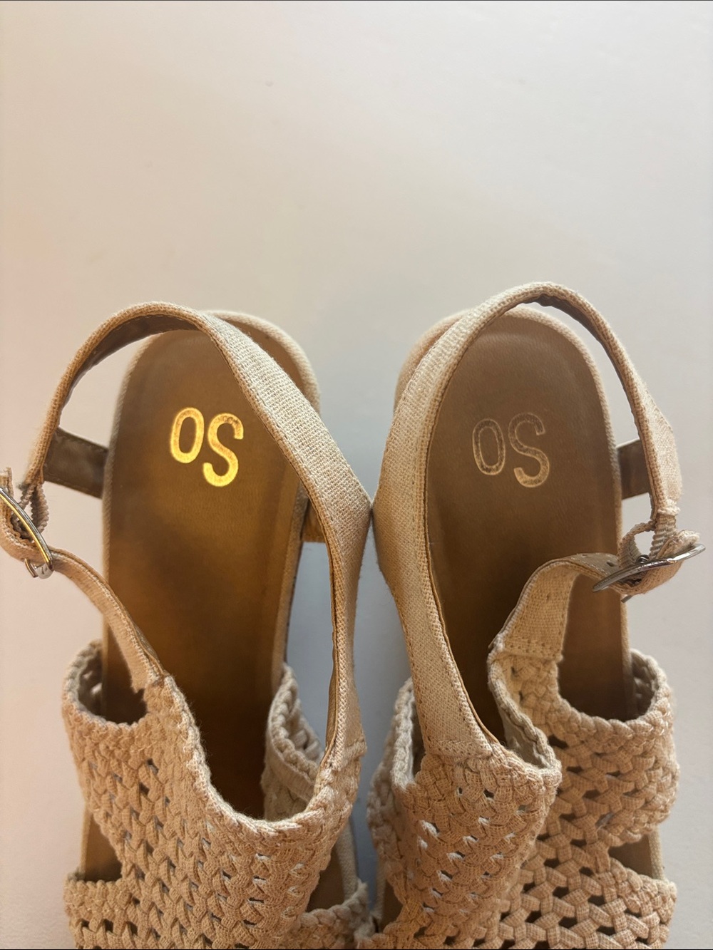 SO Taffy Natural Woven Cork Wedge Sandals Size 8 - Picture 6 of 6